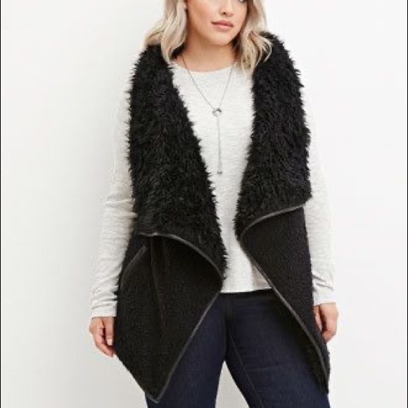 plus size faux fur vest